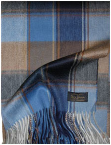 Кашемировый шотландский шарф NLucky Blue