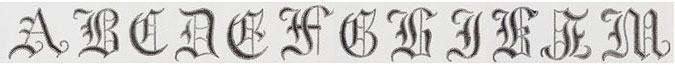 Латинский алфавит в готическом стиле
